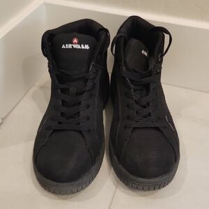 Airwalk Men's Black High-Top Canvas Sneakers with Red Logo Accent STEEL TOED !!